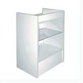 Amko Cash Register Stand with Glass, White SCRGW